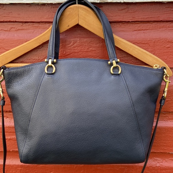 NWOT Coach Prairie Satchel Navy Midnight Leather Crossbody Handbag Purse - Picture 8 of 16